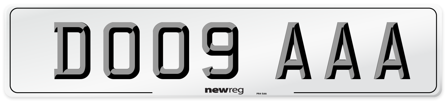 DO09 AAA Number Plate from New Reg